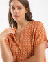 Oversized shirt in printed cotton gauze